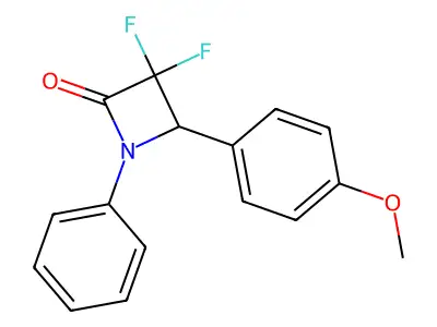 (4R)-3,3-difluoro-4-(4-methoxyphenyl)-1-phenylazetidin-2-one structure