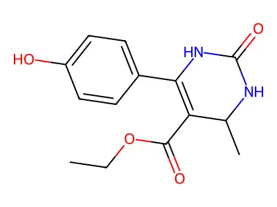ethyl 6-(4-hydroxyphenyl)-4-methyl-2-oxo-3,4-dihydro-1H-pyrimidine-5-carboxylate structure