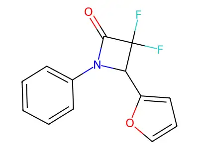 3,3-Difluoro-4-(furan-2-yl)-1-phenylazetidin-2-one structure