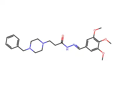 3-(4-benzyl-1-piperazinyl)-N'-(3,4,5-trimethoxybenzylidene)propanohydrazide structure