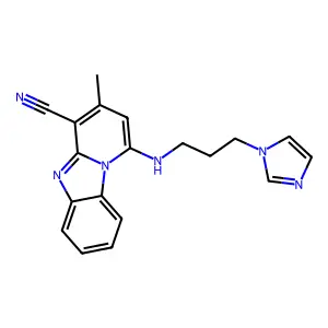 1-(3-Imidazol-1-ylpropylamino)-3-methylpyrido[1,2-a]benzimidazole-4-carbonitrile structure