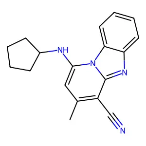 1-(Cyclopentylamino)-3-methylpyrido[1,2-a]benzimidazole-4-carbonitrile structure