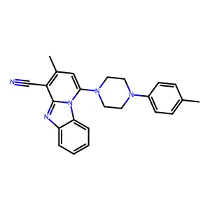 3-methyl-1-(4-(p-tolyl)piperazin-1-yl)benzo[4,5]imidazo[1,2-a]pyridine-4-carbonitrile structure
