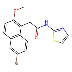 2-(6-bromo-2-methoxynaphthalen-1-yl)-N-(1,3-thiazol-2-yl)acetamide structure