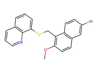 8-[(6-Bromo-2-methoxynaphthalen-1-yl)methylsulfanyl]quinoline structure