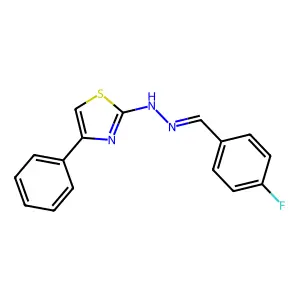 N-[(4-fluorophenyl)methylideneamino]-4-phenyl-1,3-thiazol-2-amine structure