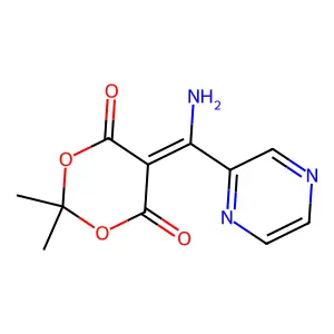 5-[Amino(2-pyrazinyl)methylene]-2,2-dimethyl-1,3-dioxane-4,6-dione structure