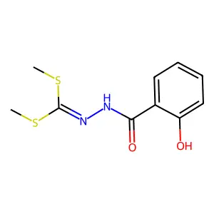 2-Hydroxybenzoic acid 2-(bis(methylthio)methylene)hydrazide structure