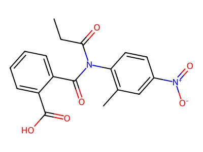 2-[(2-Methyl-4-nitrophenyl)-propanoylcarbamoyl]benzoic acid structure