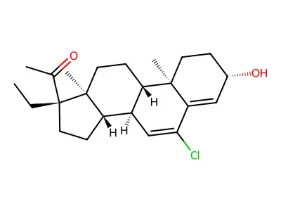 Pregna-4,6-dien-20-one, 6-chloro-17-alpha-ethyl-3-beta-hydroxy- structure