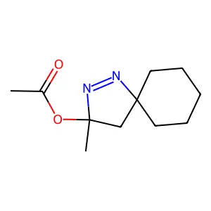 (3-Methyl-1,2-diazaspiro[4.5]dec-1-en-3-yl) acetate structure