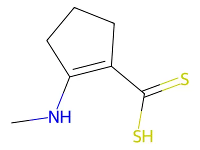 1-Cyclopentene-1-carbodithioic acid, 2-(methylamino)- structure