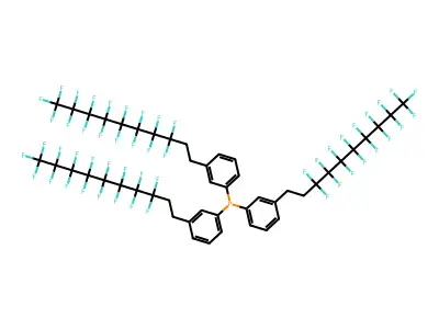 Tris[3-(3,3,4,4,5,5,6,6,7,7,8,8,9,9,10,10,10-heptadecafluorodecyl)phenyl]phosphane structure