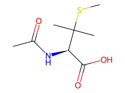 S-methyl-N-acetylpenicillamine structure