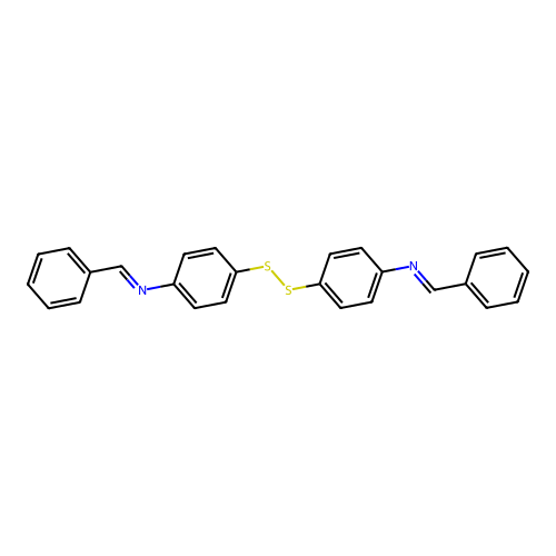 N-[4-[[4-[(E)-benzylideneamino]phenyl]disulfanyl]phenyl]-1-phenyl-methanimine structure