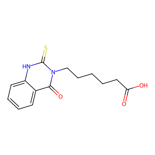 6-(4-oxo-2-thioxo-1,4-dihydroquinazolin-3(2H)-yl)hexanoic acid structure