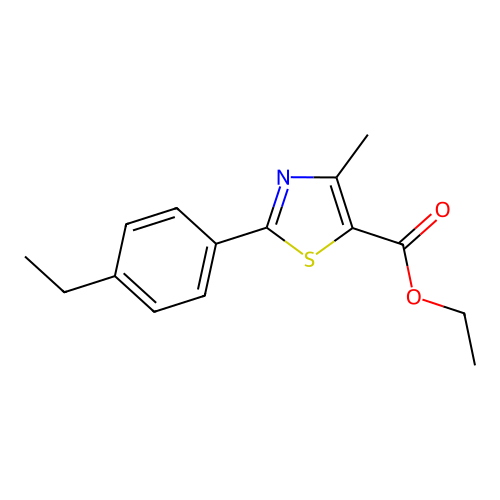 Ethyl 2-(4-ethylphenyl)-4-methyl-1,3-thiazole-5-carboxylate structure