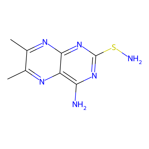 2-(Aminosulfanyl)-6,7-dimethyl-4-pteridinamine structure