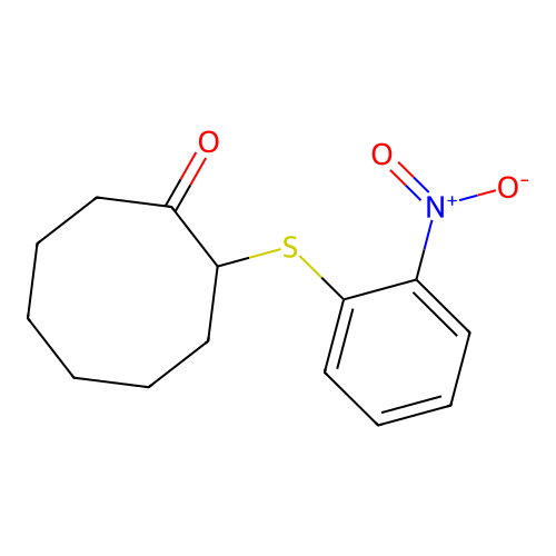 2-({2-Nitrophenyl}sulfanyl)cyclooctanone structure
