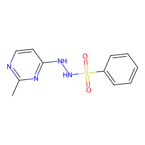 2-Methyl-4-(2-benzenesulfonylhydrazino)-pyrimidine structure