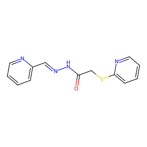 N'-[(E)-pyridin-2-ylmethylidene]-2-(pyridin-2-ylsulfanyl)acetohydrazide structure