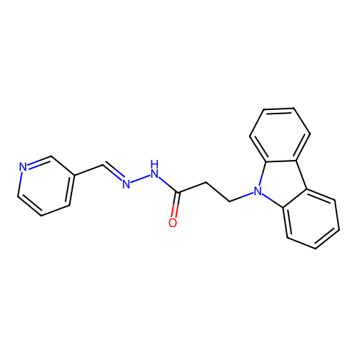 3-(9H-carbazol-9-yl)-N'-[(E)-pyridin-3-ylmethylidene]propanehydrazide structure