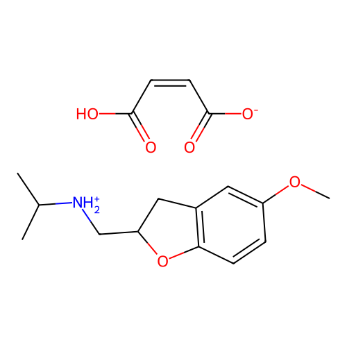 2-Benzofuranmethylamine, 2,3-dihydro-N-isopropyl-5-methoxy-, maleate (1:1) structure