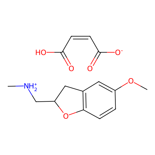 2-Benzofuranmethylamine, 2,3-dihydro-5-methoxy-N-methyl-, maleate (1:1) structure