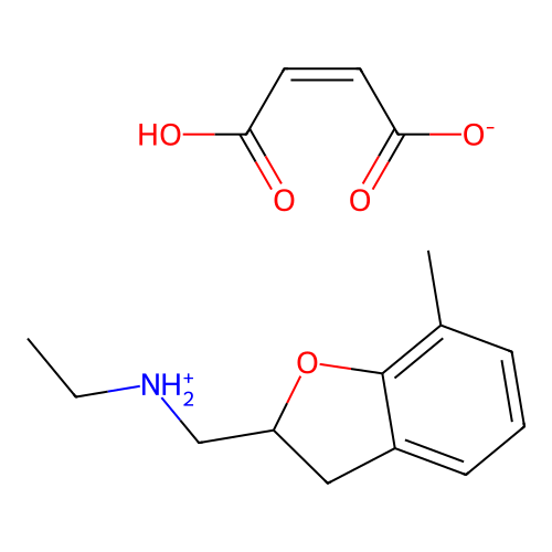 2-Benzofuranmethylamine, 2,3-dihydro-N-ethyl-7-methyl-, maleate (1:1) structure