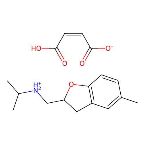 2-Benzofuranmethylamine, 2,3-dihydro-N-isopropyl-5-methyl-, maleate (1:1) structure