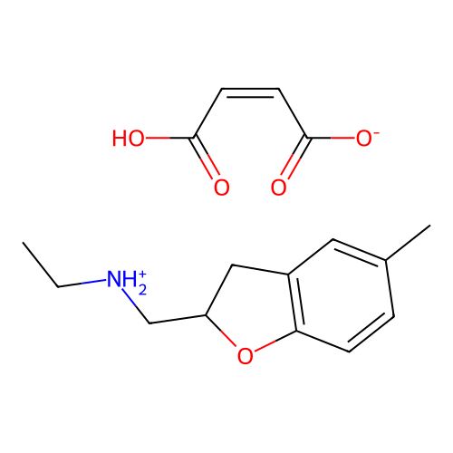 2-Benzofuranmethylamine, 2,3-dihydro-N-ethyl-5-methyl-, maleate (1:1) structure