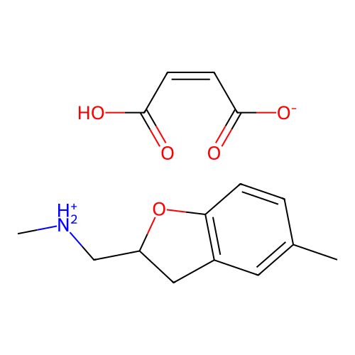 2-Benzofuranmethylamine, 2,3-dihydro-N,5-dimethyl-, maleate (1:1) structure