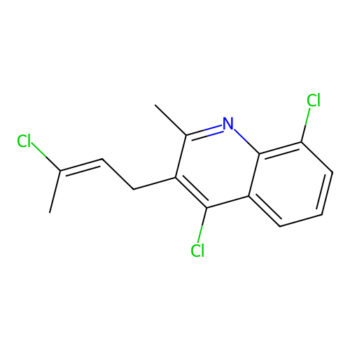 4,8-dichloro-3-[(2E)-3-chlorobut-2-en-1-yl]-2-methylquinoline structure