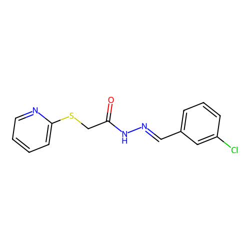 N'-[(E)-(3-chlorophenyl)methylidene]-2-(pyridin-2-ylsulfanyl)acetohydrazide structure