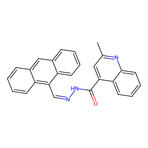 N'-[(Z)-anthracen-9-ylmethylidene]-2-methylquinoline-4-carbohydrazide structure