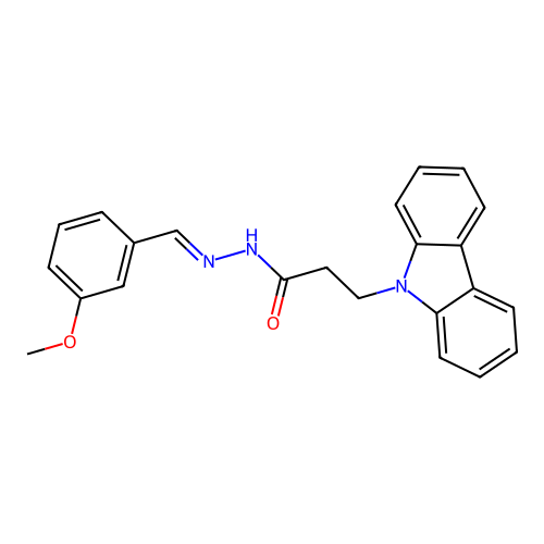 3-(9H-carbazol-9-yl)-N'-[(E)-(3-methoxyphenyl)methylidene]propanehydrazide structure