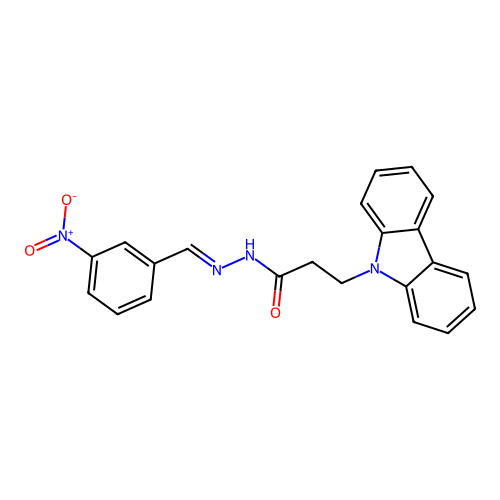 3-(9H-carbazol-9-yl)-N'-[(E)-(3-nitrophenyl)methylidene]propanehydrazide structure