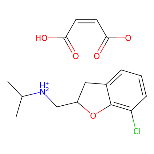 2-Benzofuranmethylamine, 2,3-dihydro-7-chloro-N-isopropyl-, maleate (1:1) structure