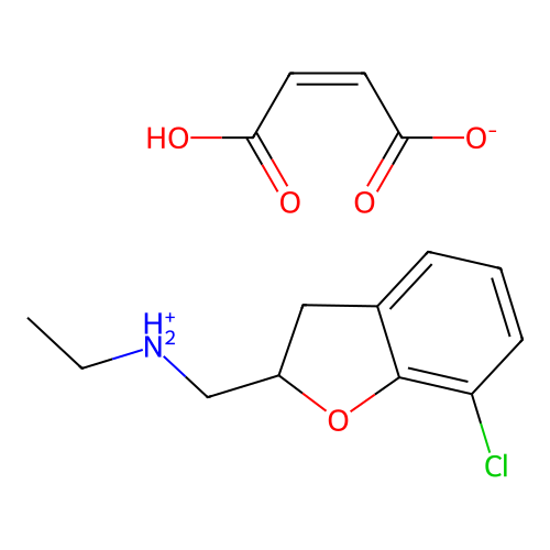2-Benzofuranmethylamine, 2,3-dihydro-7-chloro-N-ethyl-, maleate (1:1) structure