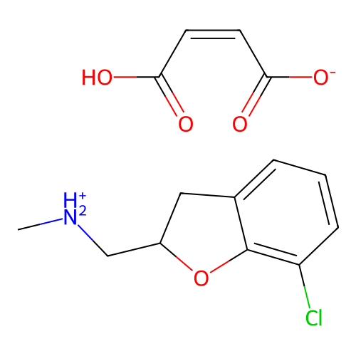 2-Benzofuranmethylamine, 2,3-dihydro-7-chloro-N-methyl-, maleate (1:1) structure