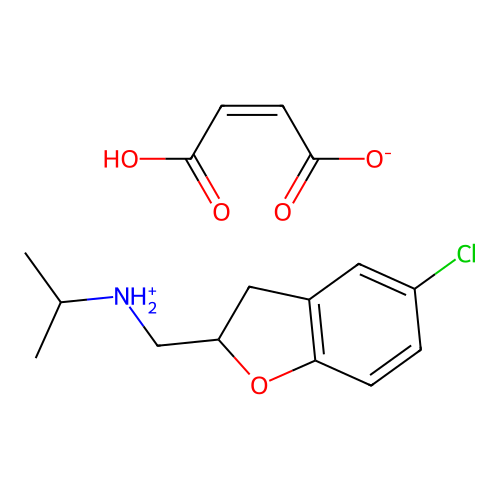2-Benzofuranmethylamine, 2,3-dihydro-5-chloro-N-isopropyl-, maleate (1:1) structure