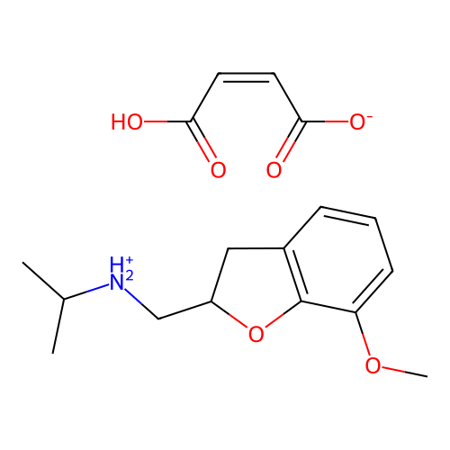 2-Benzofuranmethylamine, 2,3-dihydro-N-isopropyl-7-methoxy-, maleate (1:1) structure
