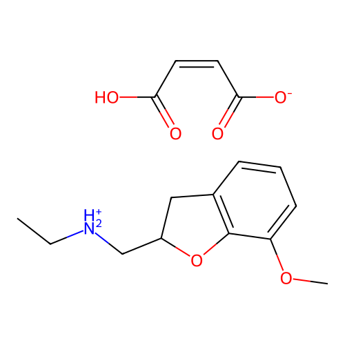 2-Benzofuranmethylamine, 2,3-dihydro-N-ethyl-7-methoxy-, maleate (1:1) structure