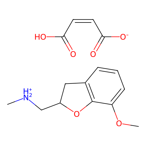 2-Benzofuranmethylamine, 2,3-dihydro-7-methoxy-N-methyl-, maleate (1:1) structure