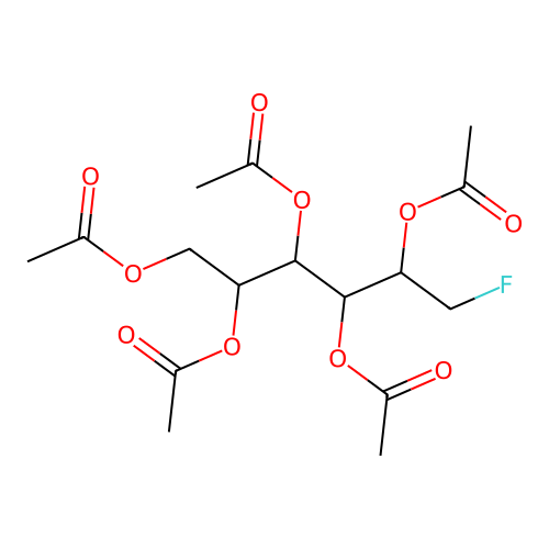 Glucitol, 6-deoxy-6-fluoro-, pentaacetate, D- structure
