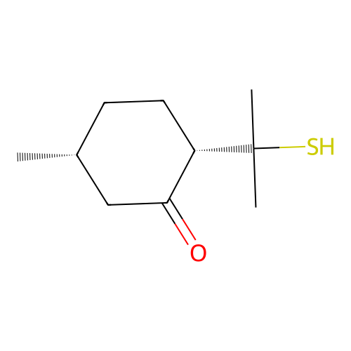 cis-2-(1-Mercapto-1-methylethyl)-5-methylcyclohexan-1-one structure
