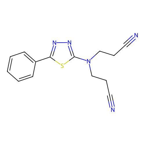3-[(2-Cyanoethyl)(5-phenyl-1,3,4-thiadiazol-2-yl)amino]propanenitrile structure
