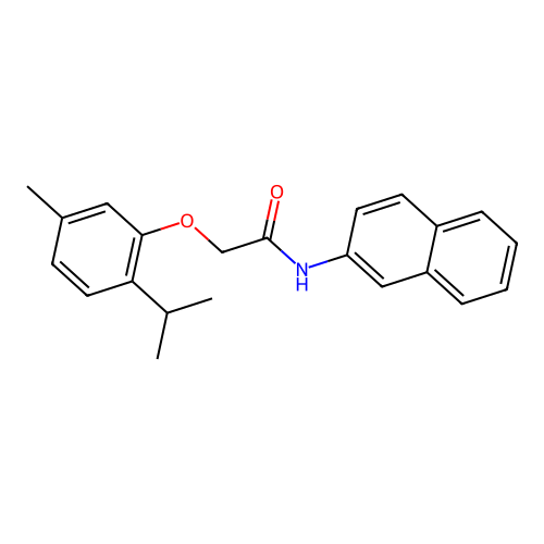 2-(2-isopropyl-5-methylphenoxy)-N-(2-naphthyl)acetamide structure