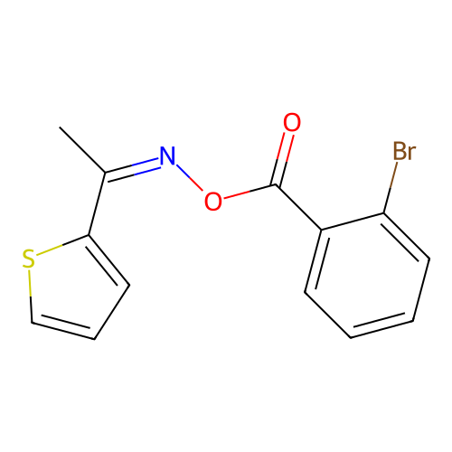 (1-Thiophen-2-ylethylideneamino) 2-bromobenzoate structure