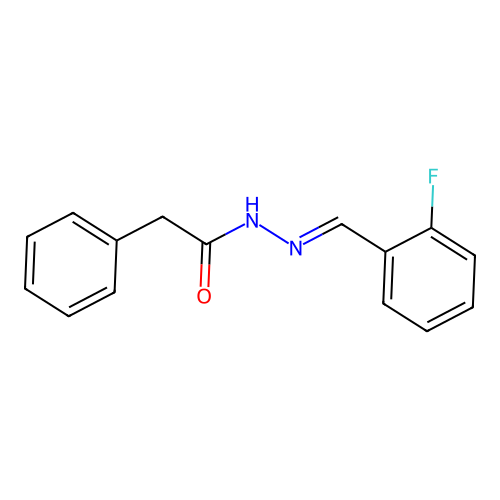 N-[(E)-(2-Fluorophenyl)methyleneamino]-2-phenyl-acetamide structure
